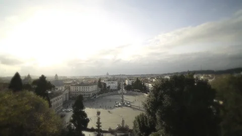 Time Lapse in Rome. Piazza del Popolo. Sequence. Stock Footage 121511718