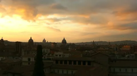 Time Lapse Rome Sunset Stock Footage