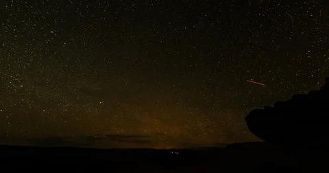 Time Lapse of Rotating stars over Glen Canyon National Recreation Area, Utah Stock Footage 127544162