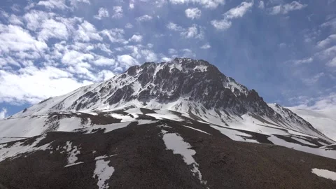 Time lapse round dome shaped snowy mountain peak in Taurus Mountains Turkey Video stock 339561081