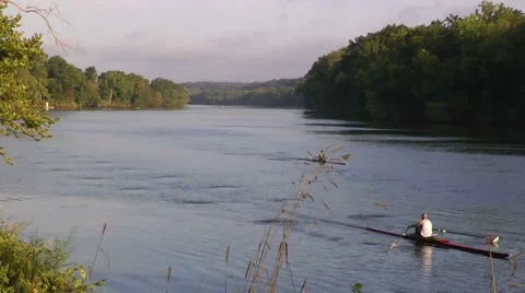 Time lapse of rowing and paddle boarding Stock Footage 42390955