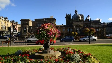 Time lapse royal baths in Harrogate built by baggaley and bristowe uk Stock Footage 95319401