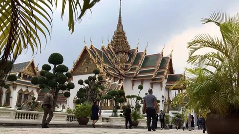 Time Lapse The Royal Grand Palace In Bangkok. Stock Footage 92425782