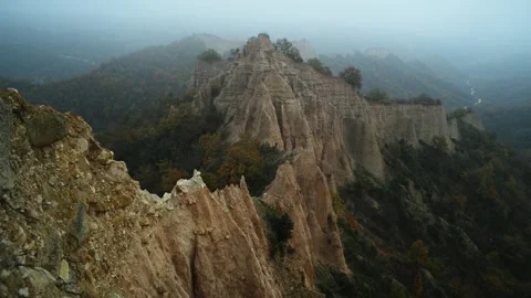 Time lapse of Rozhen sand pyramids, Bulgaria. Stock Footage 319092501