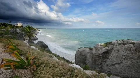Time lapse ruins on the sea Stock Footage 62874637