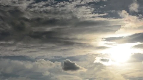 Time lapse of running clouds on a blue sky (TL V10 ) Video stock 77008196