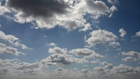 Time lapse of running clouds on a blue sky (TL V14 AE) Video stock 77177513