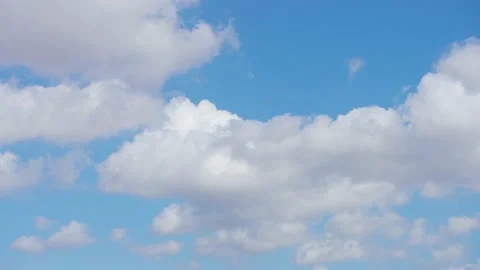 Time lapse running clouds on blue sky Stock Footage 212075591