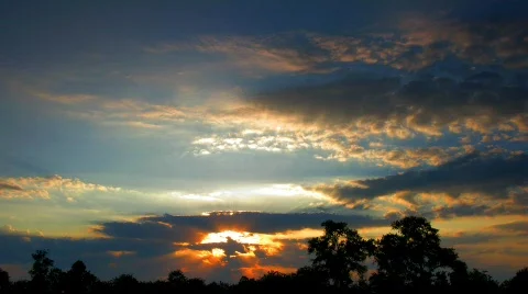 Time lapse of running clouds. Stock Footage