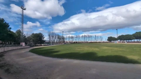 Time Lapse of Running Track and Sports Field Stock Footage 337866505