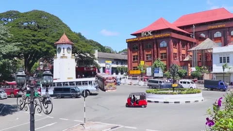 Time-Lapse Of Rush Hour From The Elevated View Of World Heritage Kandy City Stock Footage 170154315