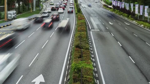 Time-lapse of rush hour on Kuala Lumpur Roadway near KL Hospital Stock Footage 333374215