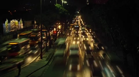 Time Lapse  of rush hour on main avenue in Rio Down Town Stock Footage 50438228
