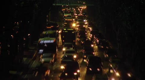 Time Lapse  of rush hour on main avenue inRio Down Town Stock Footage 50440505