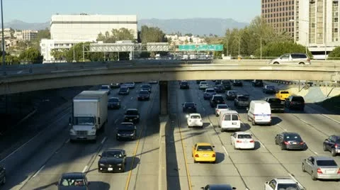 Time Lapse of Rush Hour Traffic in Downtown Los Angeles Stock Footage 21967116