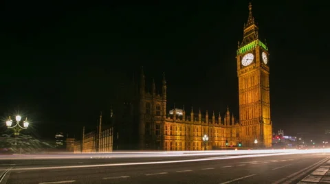 Time lapse of rush hour traffic on Westminster Bridge in London Stock Footage 65872854