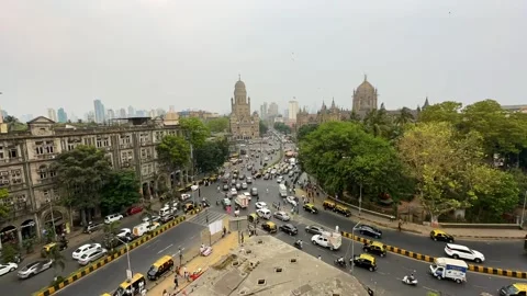 Time Lapse. Rush hour traffic outside historical landmark BMC Building. Stock Footage 237080127