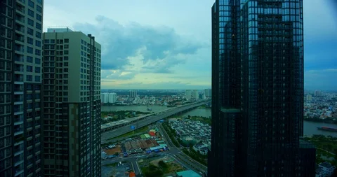 Time lapse of Saigons skyline. Stock Footage 115101168