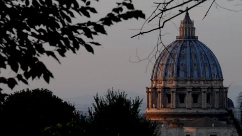Time Lapse Saint Peter Dome at dusk Stock Footage 91166887