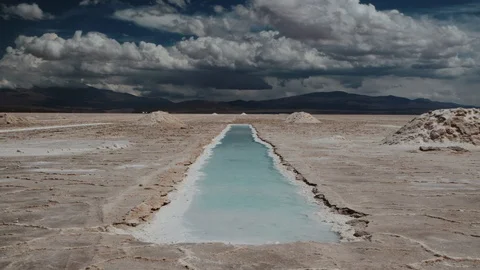 Time lapse of the saltwork pools in natural salt fields Vídeo Stock 121942453