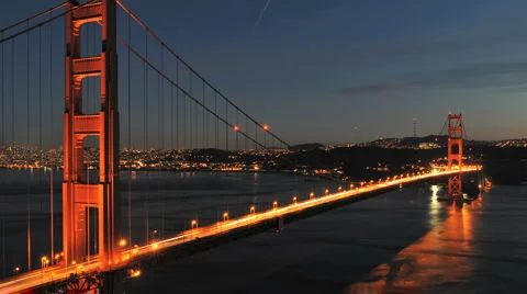 Time Lapse of San Fran between Golden Gate Bridge Sunset - Clip 2 Stock Footage 1413913