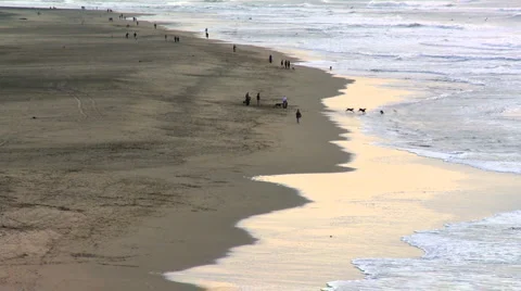 Time Lapse of San Francisco Beach at Dawn Stock Footage 1734716