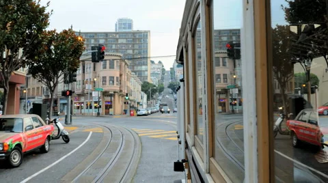 Time lapse of San Francisco Cable Car in Motion Stock Footage 1560558