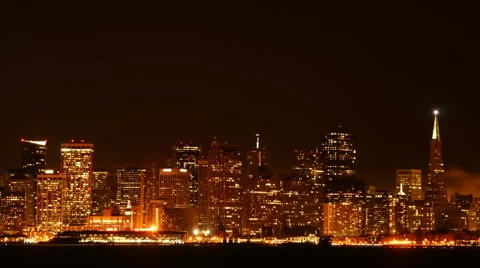 Time lapse San Francisco at night Stock Footage 1065163