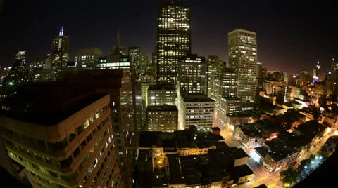 Time Lapse San Francisco Skyline at Night Stock Footage 24871333