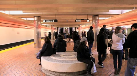 Time Lapse of the San Francisco Subway / Bart Station - Clip 4 Stock Footage 1445231