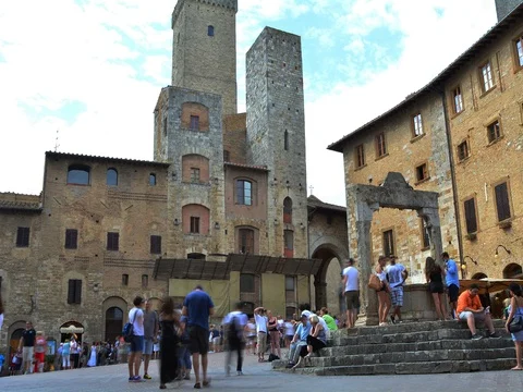 Time Lapse in San Gimignano, Siena, Italy. Stock Footage 80245431