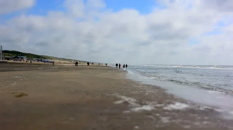 Time lapse of a sand beach in the Netherlands Stock Footage 24614830