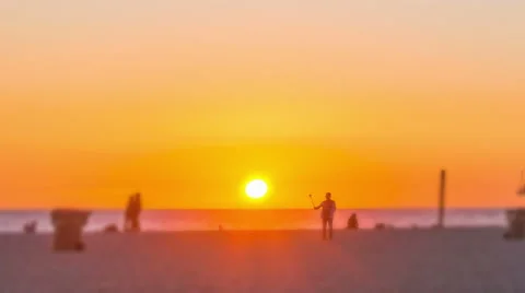 Time-lapse of the Santa Monica Pier at sunset Stock Footage 63658145