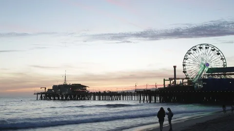 Time lapse santa monica sunset 4K Stock Footage 108689294