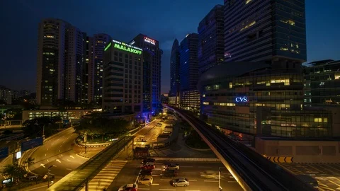 Time lapse scene at busy downtown Stock Footage 101063132