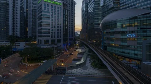 Time lapse scene at busy downtown Stock Footage 101063199