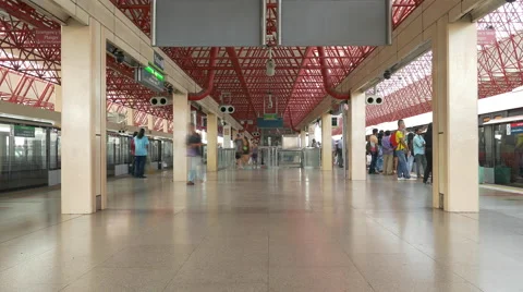 Time-lapse scene of commuters rushing for transport Stock Footage 49760769