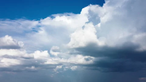 Time lapse of scenery of beautiful sky with clouds and sun on a summer day. Stock Footage 220168966