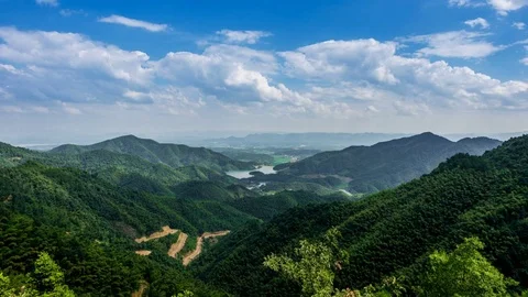 Time lapse scenery with mountain peaks and cloudy sky Stock Footage 77256625
