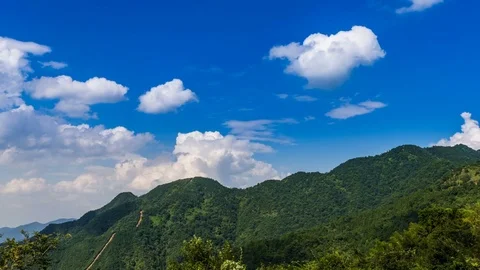 Time lapse scenery with mountain peaks and cloudy sky Stock-Footage 77256750