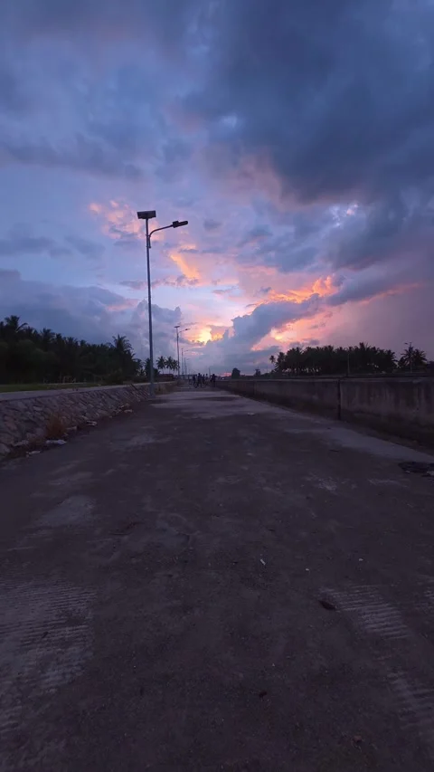 Time-Lapse of Scenic Road View at Dusk Stock Footage 309493172