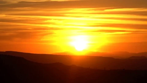 Time Lapse of Scenic Sunset in the Mojave Desert Stock Footage 73841893