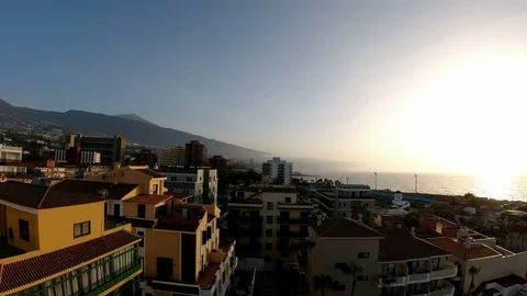 Time lapse scenic sunset at puerto de la cruz Stock Footage 111865771