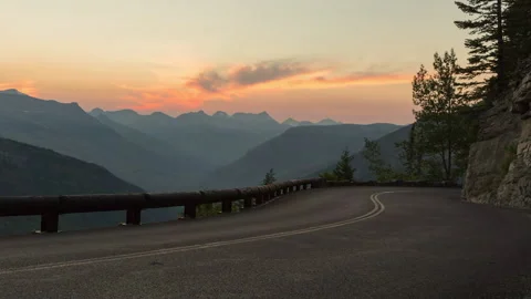 Time Lapse Scenic View Of Clouds Moving Mover Mountain Range, Vehicles Moving On Stock Footage 160315170