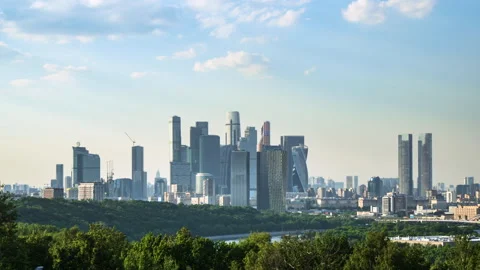 Time lapse of a scenic view of a modern city skyline 库存影片 276544569