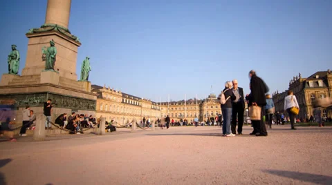Time lapse Schlosssplatz Stuttgart 01 Stock Footage 36687285