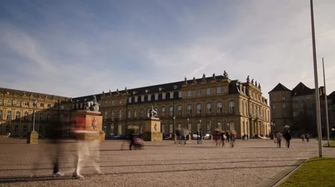 Time lapse Schlosssplatz Stuttgart 02 Stock Footage 47817363
