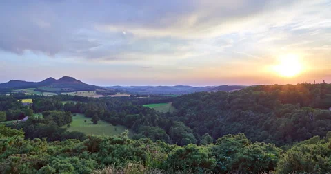 Time Lapse of Scott's View in the Scottish Borders, Scotland, United Kingdom Stock Footage 239144720