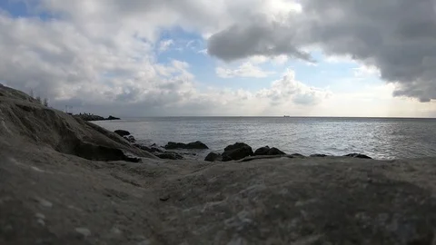 Time-lapse sea and clouds from istanbul-florya beach Stock Footage 125607224
