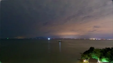 Time lapse of the sea during night Stock Footage 198205829